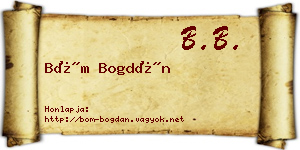 Böm Bogdán névjegykártya