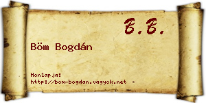 Böm Bogdán névjegykártya